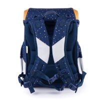 JOLLY Schulranzen-Set ERGONOMIC FLEXY Kunstfaser blau/gold