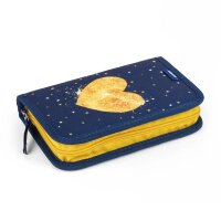 JOLLY Schulranzen-Set ERGONOMIC FLEXY Kunstfaser blau/gold