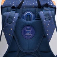 JOLLY Schulranzen-Set ERGONOMIC FLEXY Kunstfaser blau/gold