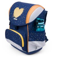JOLLY Schulranzen-Set ERGONOMIC FLEXY Kunstfaser blau/gold