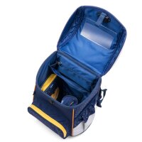 JOLLY Schulranzen-Set ERGONOMIC FLEXY Kunstfaser blau/gold