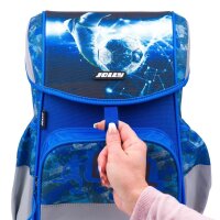 JOLLY Schulranzen-Set ERGONOMIC FLEXY Kunstfaser blau