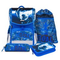 JOLLY Schulranzen-Set ERGONOMIC FLEXY Kunstfaser blau