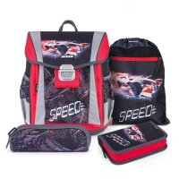 JOLLY Schulranzen-Set Classic Formula Kunstfaser schwarz/rot