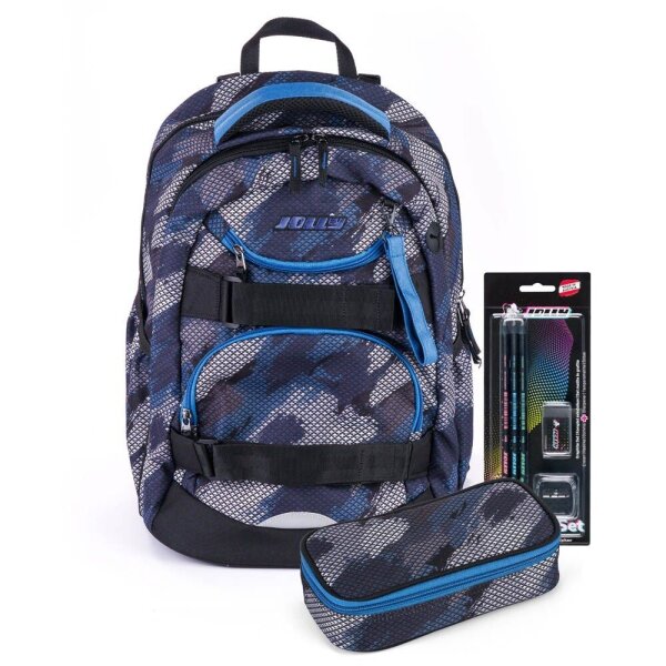 JOLLY Schulrucksack Next Gen Kunstfaser grau/schwarz  ( 9940-9318 )