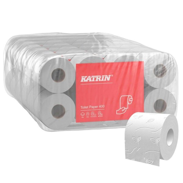 KATRIN Toilettenpapier 400 2-lagig Recyclingpapier, 48 Rollen