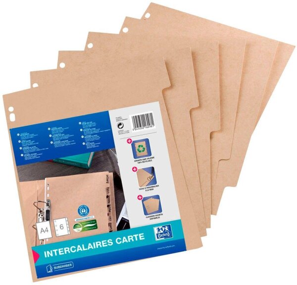 OXFORD Ordnerregister Touareg DIN A4 Vollformat blanko beige 6-teilig, 1 Satz