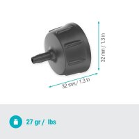 GARDENA Hahnanschluss Micro-Drip-System 13224-20 4,6 mm (3/16 Zoll) Wasseranschluss, 26,5 mm (G 3/4 Zoll) Gewinde, 1 St.