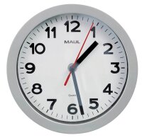 MAUL Wanduhr MAULstep weiß silber Kunststoff,...
