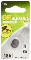 GP Knopfzelle LR43 Alkali-Mangan 1,5 V, 1 St.