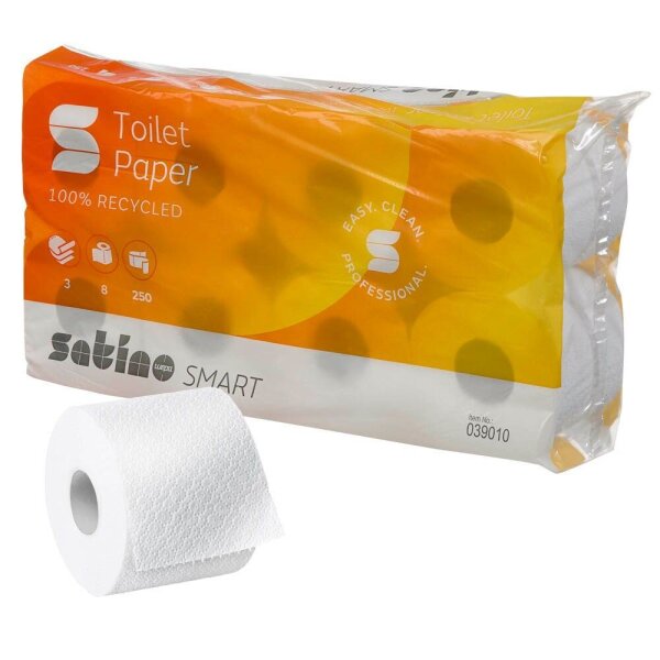 Satino Toilettenpapier SMART 3-lagig Recyclingpapier, 8 Rollen  ( 39019 )