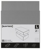 BUNTBOX L Geschenkboxen 3,6 l grau 26,6 x 17,2 x 7,8 cm, 2 St.