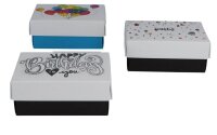 BUNTBOX Geburtstag M Geschenkboxen-Set weiß, 3 St.
