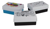 BUNTBOX Geburtstag M Geschenkboxen-Set weiß, 3 St.