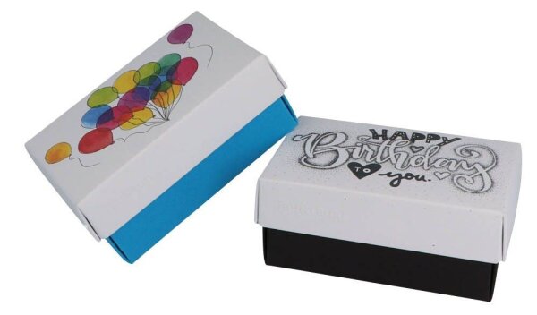 BUNTBOX Geburtstag L Geschenkboxen-Set weiß, 2 St.