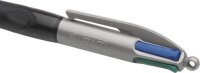 BIC 4-Farben-Kugelschreiber 4 Colours GRIP PRO schwarz/grau, Schreibfarbe: schwarz, blau, rot, grün, 1 St.
