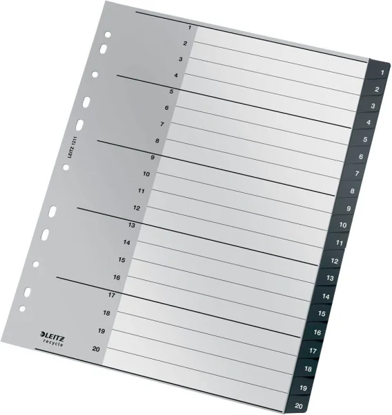 LEITZ Ordnerregister recycle 1211 DIN A4 Vollformat,...