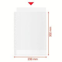Esselte Prospekthüllen DIN A4 transparent genarbt...
