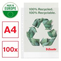 Esselte Prospekthüllen DIN A4 transparent genarbt 0,07 mm, 100 St.