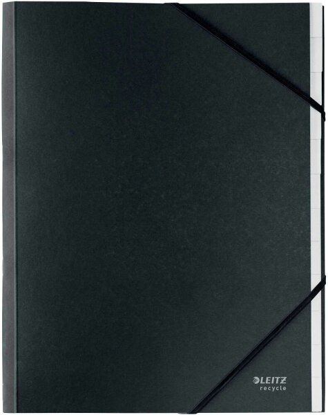LEITZ Ordnungsmappe recycle 3915 12 Fächer schwarz, 1 St.