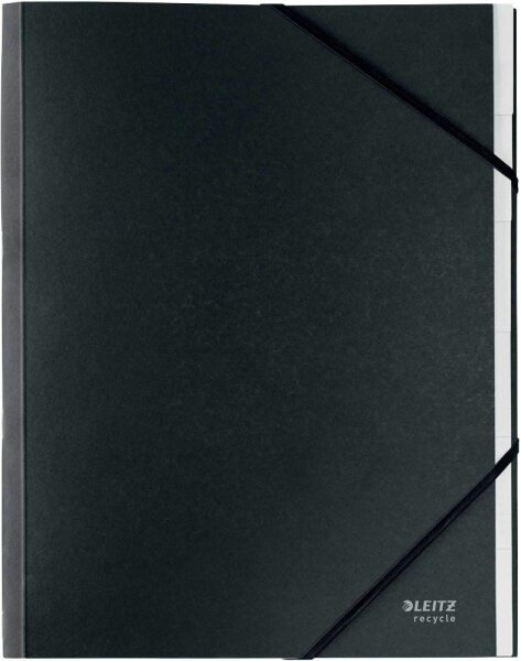 LEITZ Ordnungsmappe recycle 3914 6 Fächer schwarz, 1 St.