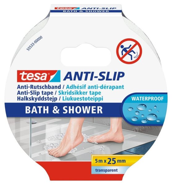 tesa Anti-Rutsch-Band Bad und Dusche  transparent 25,0 mm x 5,0 m