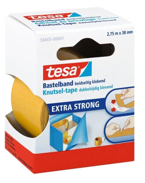 tesa 56665 doppelseitiges Klebeband 38,0 mm x 2,75 m, 1 Rolle