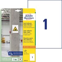 AVERY Zweckform Power-Etiketten L7877-20 weiß 210,0...
