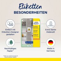 AVERY Zweckform Power-Etiketten L7877-20 weiß 210,0 x 297,0 mm, 20 Blatt