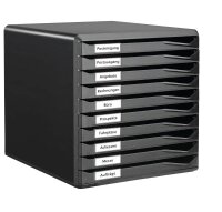 LEITZ Schubladenbox Formular-Set  schwarz 52940095, DIN...