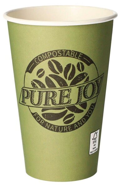 PAPSTAR Einweg-Kaffeebecher PURE JOY grün 0,3 l, 50 St.