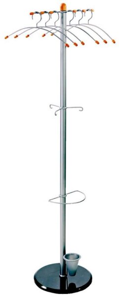 ALCO Kleiderständer 2805 silber Metall 5 Haken Ø 48,0 x 178,0 cm, 1 St.