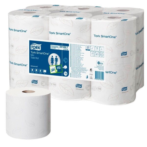 TORK Toilettenpapier SmartOne® T9 Mini 2-lagig, 12 Rollen