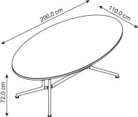 Quadrifoglio Konferenztisch X2 eiche oval, V-Gestell...