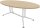 Quadrifoglio Konferenztisch X2 eiche oval, V-Gestell weiß, 200,0 x 110,0 x 74,0 cm