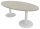 Quadrifoglio Konferenztisch Idea+ beton oval, Säulenfuß weiß, 200,0 x 110,0 x 74,0 cm