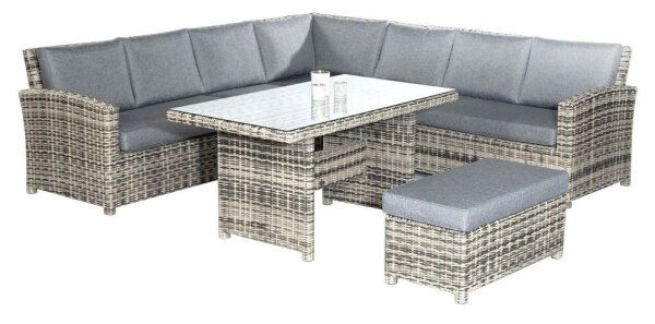 Sunny Smart® Loungegruppe Toledo grau, taupe Kunststoff, Metall, 6-teilig