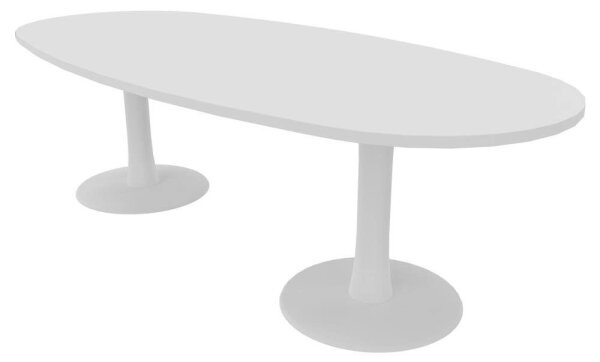 Quadrifoglio Konferenztisch Idea+ weiß oval, Säulenfuß weiß, 240,0 x 110,0 x 74,0 cm
