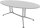 Quadrifoglio Konferenztisch X2 grau oval, V-Gestell alu, 200,0 x 110,0 x 74,0 cm