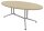 Quadrifoglio Konferenztisch X2 eiche oval, V-Gestell alu, 200,0 x 110,0 x 74,0 cm