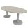 Quadrifoglio Konferenztisch Idea+ beton oval, Säulenfuß alu, 200,0 x 110,0 x 74,0 cm
