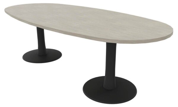 Quadrifoglio Konferenztisch Idea+ beton oval, Säulenfuß grau, 240,0 x 110,0 x 74,0 cm