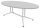 Quadrifoglio Konferenztisch X2 grau oval, V-Gestell weiß, 200,0 x 110,0 x 74,0 cm