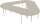 Quadrifoglio Konferenztisch Idea+ beton Trapezform, Vierkantrohr alu, 320,0 x 298,0 x 74,0 cm