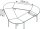 Quadrifoglio Konferenztisch Idea+ beton Trapezform, Vierkantrohr alu, 320,0 x 298,0 x 74,0 cm