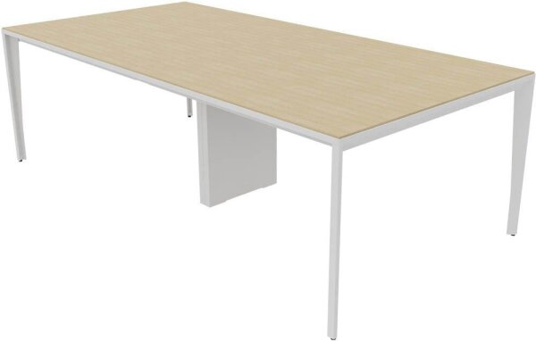 Quadrifoglio Konferenztisch X5 eiche rechteckig, 4-Fuß-Gestell weiß, 240,0 x 120,0 x 75,0 cm