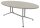 Quadrifoglio Konferenztisch X2 beton oval, V-Gestell alu, 200,0 x 110,0 x 74,0 cm
