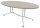 Quadrifoglio Konferenztisch X2 beton oval, V-Gestell weiß, 200,0 x 110,0 x 74,0 cm