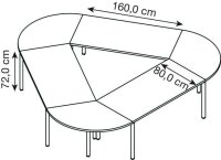 Quadrifoglio Konferenztisch Idea+ weiß Trapezform,...