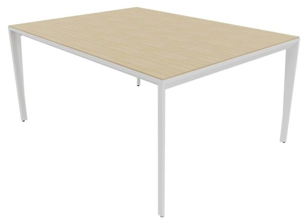 Quadrifoglio Konferenztisch X5 eiche rechteckig, Vierkantrohr weiß, 160,0 x 120,0 x 75,0 cm